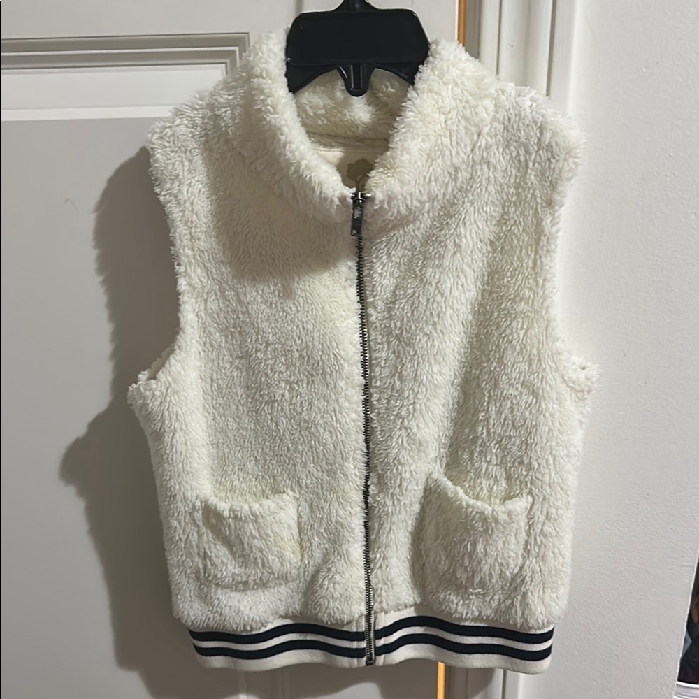 Cozy White Fleece Vest